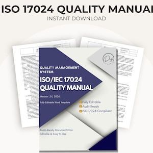 ISO 17024-sjabloon voor kwaliteitshandboek, bewerkbare documentatie certificeringsinstantie, accreditatiehandleiding gereed voor audit