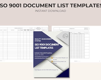 ISO 9001 Dokumentenkontrolle Excel Vorlage | Stamm-Dokumentenregister