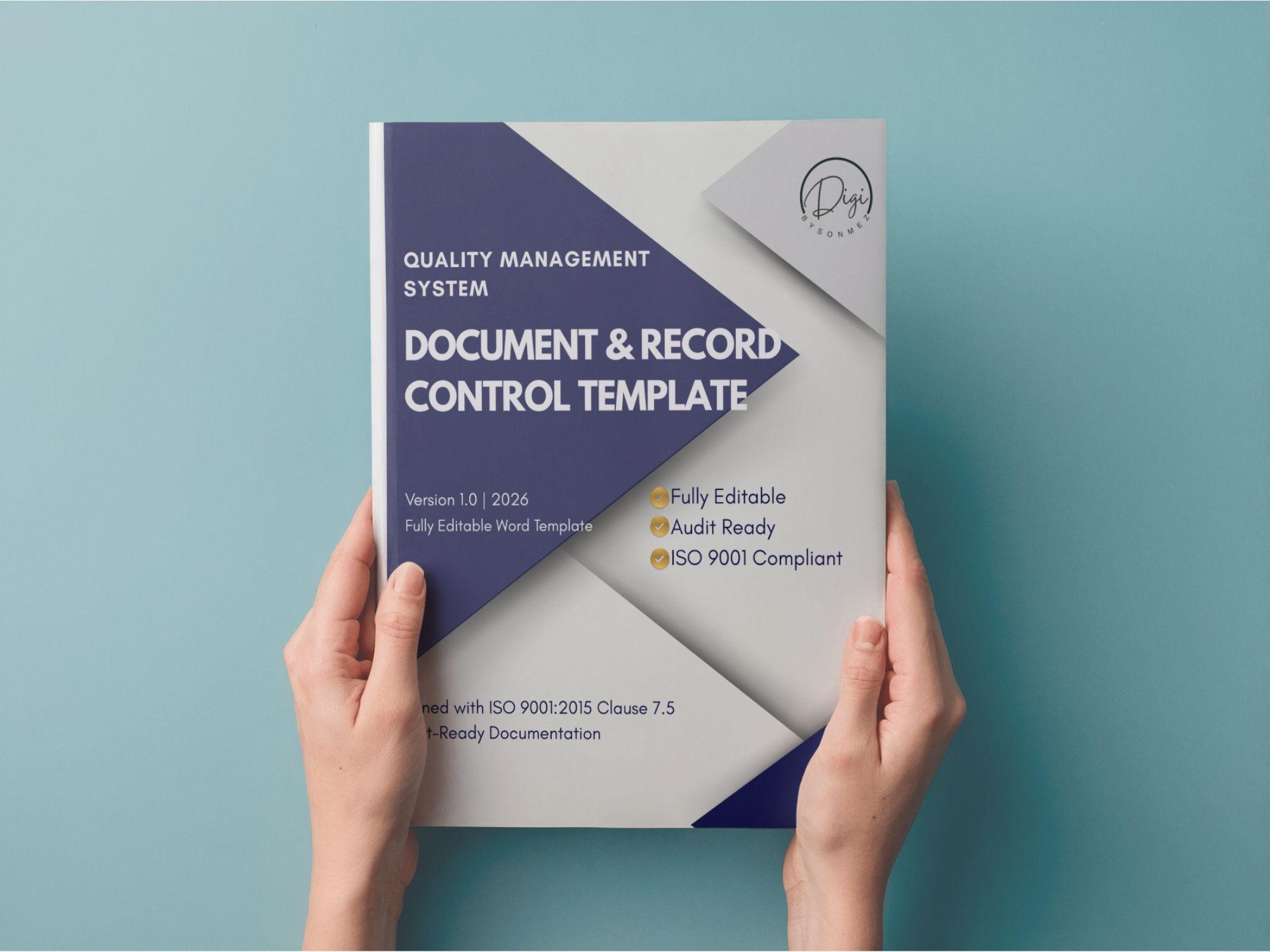 ISO 9001:2015 Document & Record Control Template | Editable Word ...