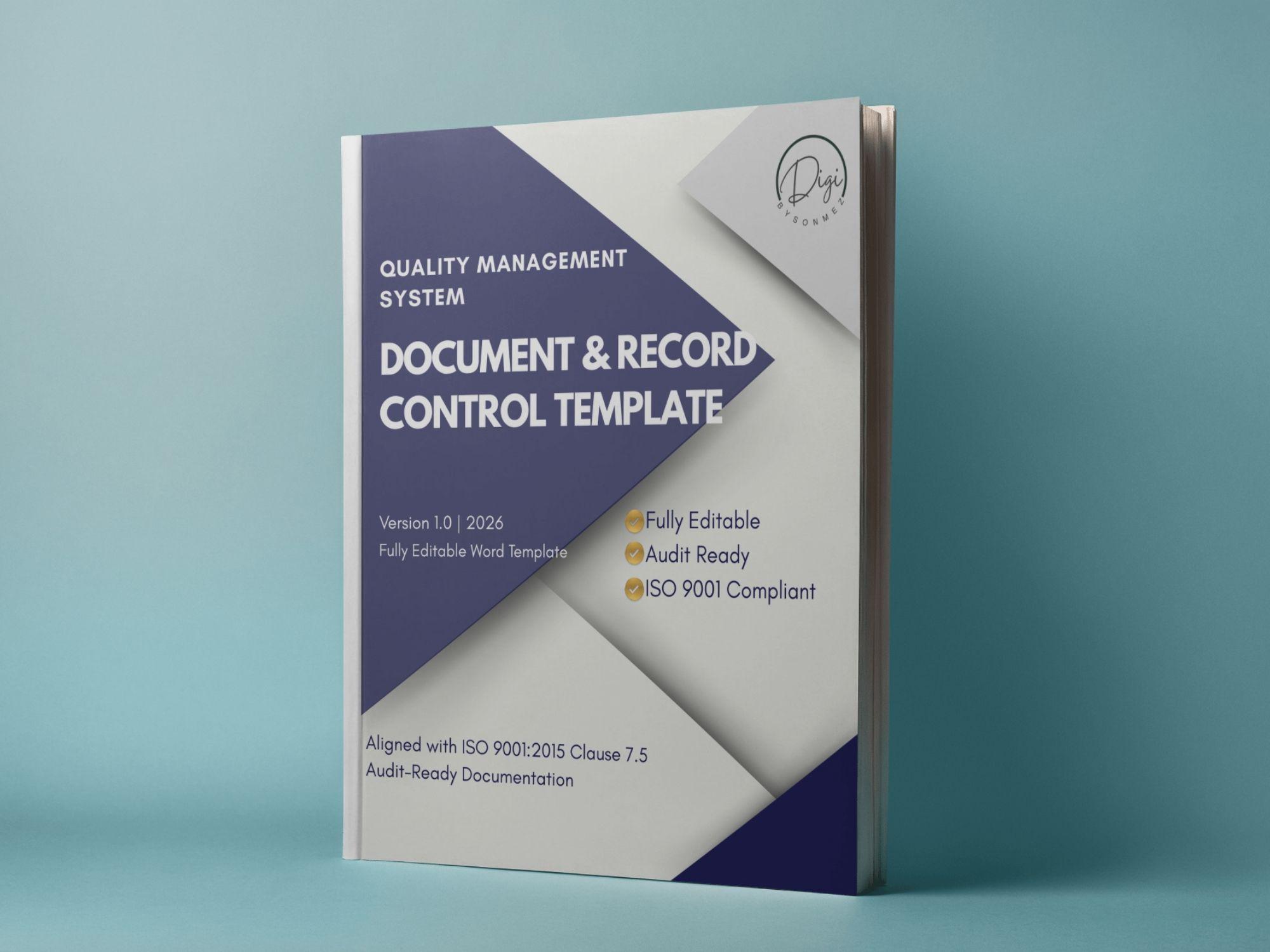 ISO 9001:2015 Document & Record Control Template | Editable Word ...