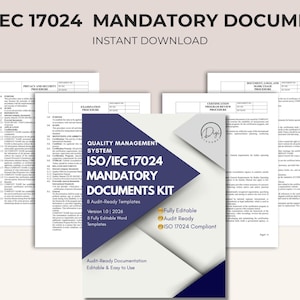 Modelli di procedure ISO 17024 (8 documenti) / Word modificabile / Sistema di certificazione pronto per l'audit / Download immediato