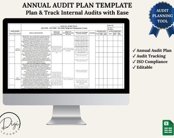 Jährlicher interner Prüfungsplan | ISO 9001 14001 45001 Prüfungszeitplan Excel Vorlage