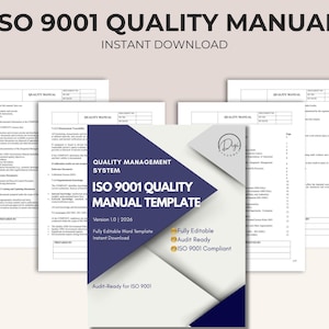 ISO 9001 Quality Manual Template | Audit Ready QMS Documentation (Digital Download)