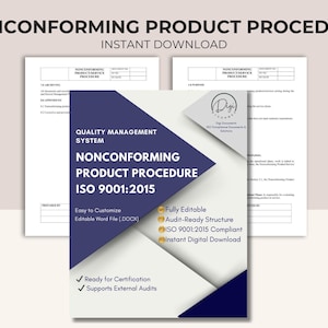 ISO 9001-förfarande för avvikande produkter | Redigerbar Word-mall | Avvikelsekontrollförfarande | Direkt nedladdning