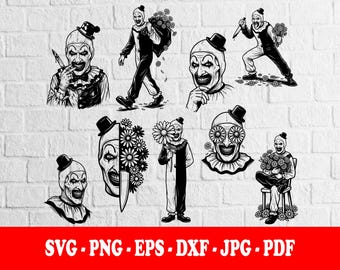 Art The Clown, set van 9, terriër, horrorfilmpersonage, (digitale download)