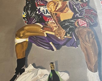 Kobe Bryant Original Oil Painting / Championship Thoughts