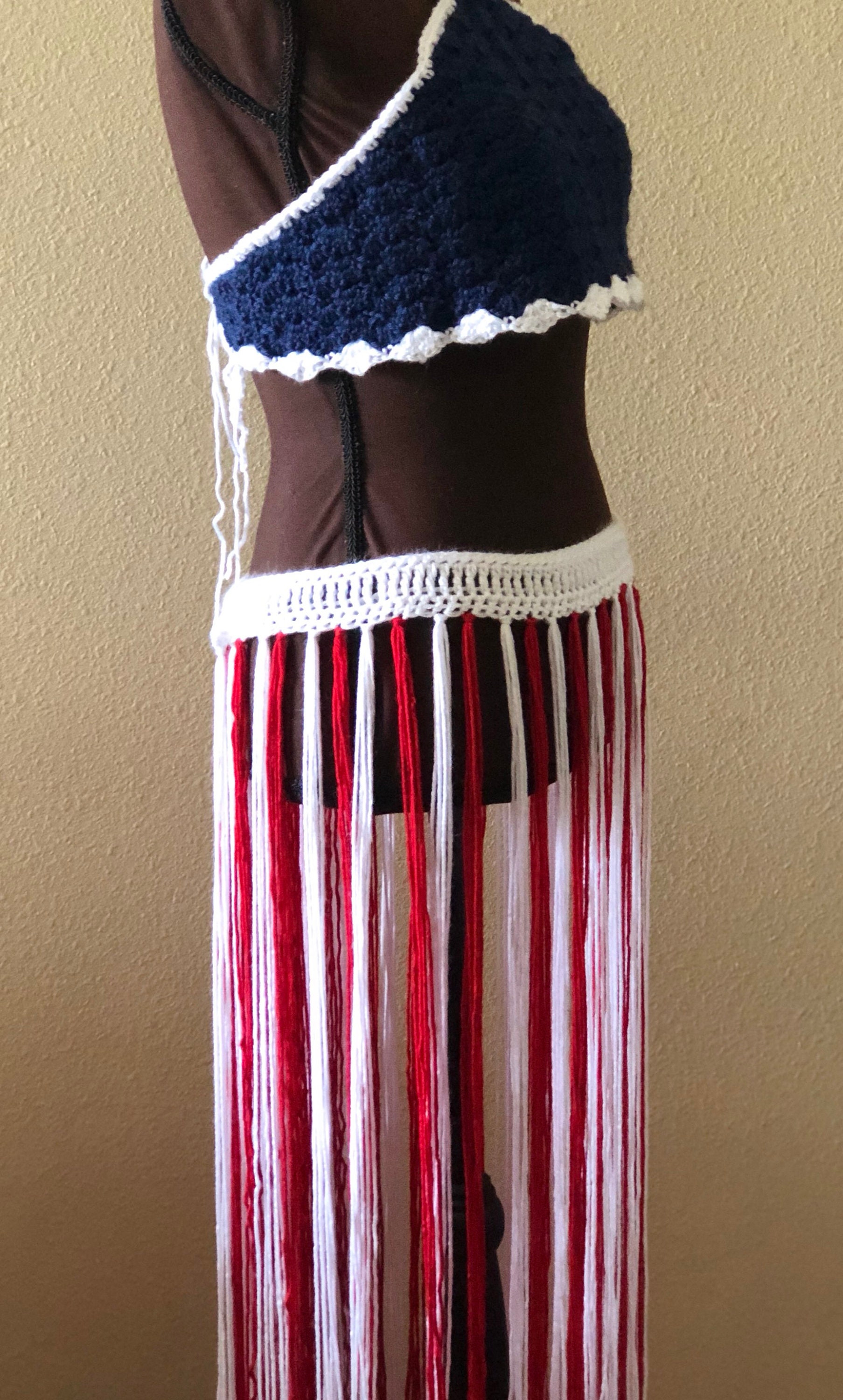 USA Red White and Blue Skirt and Halter Top Outfit / Beach | Etsy