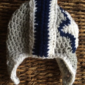 Dallas Cowboys Football Crochet Baby Helmet Hat Gift Set image 3