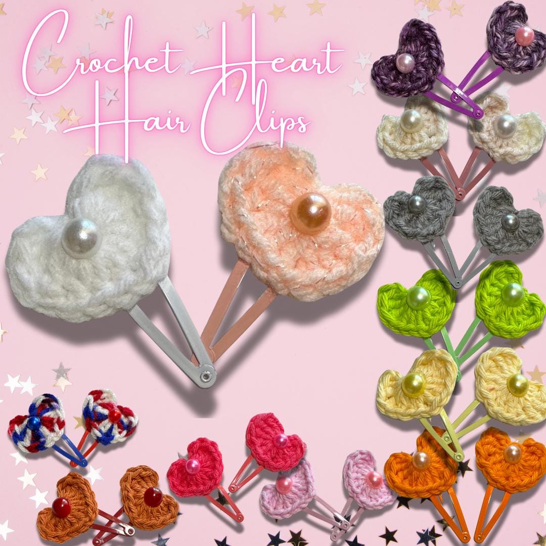 Crochet Hair Clips Butterfly (set of 2) - Etsy