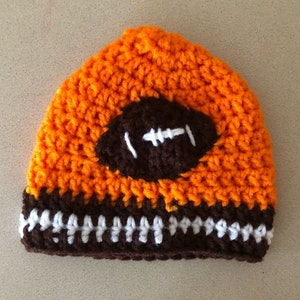 Crochet Sweater Baby Set / Cleveland Football Inspired / Crochet Baby Beanie / Handmade image 3