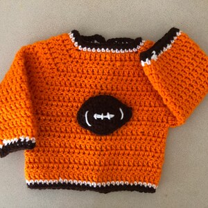 Crochet Sweater Baby Set / Cleveland Football Inspired / Crochet Baby Beanie / Handmade image 5