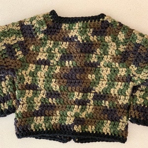 Crochet Camouflage Baby Sweater Jacket image 2