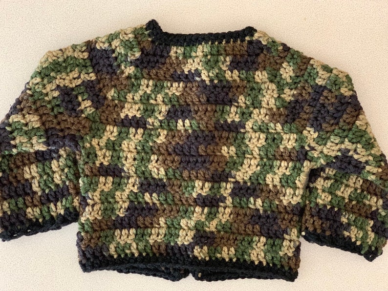 Crochet Camouflage Baby Sweater Jacket image 2