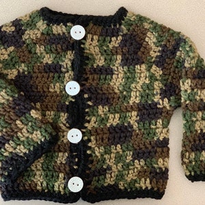 Crochet Camouflage Baby Sweater Jacket image 1