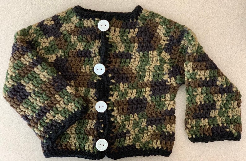 Crochet Camouflage Baby Sweater Jacket image 1