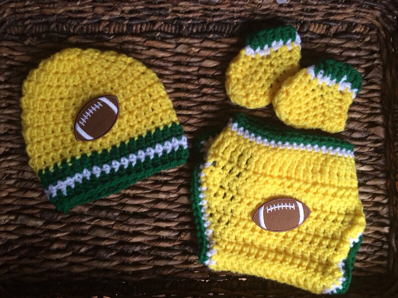 Crochet Baby Green Bay Packers Theme Gift Set Etsy
