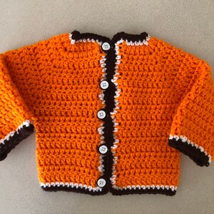 Crochet Sweater Baby Set / Cleveland Football Inspired / Crochet Baby Beanie / Handmade image 4