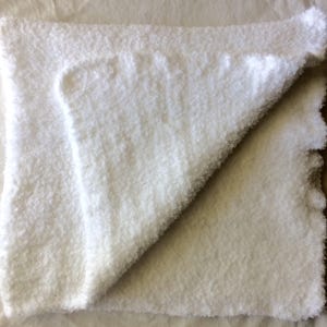 Crochet Blanket / Crochet Chunky Blanket Crochet Afghan / Winter White Fur Snuggle Handmade
