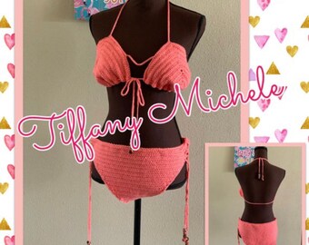 Two Piece Crochet Bikini Beachwear / You Choose Color & Size
