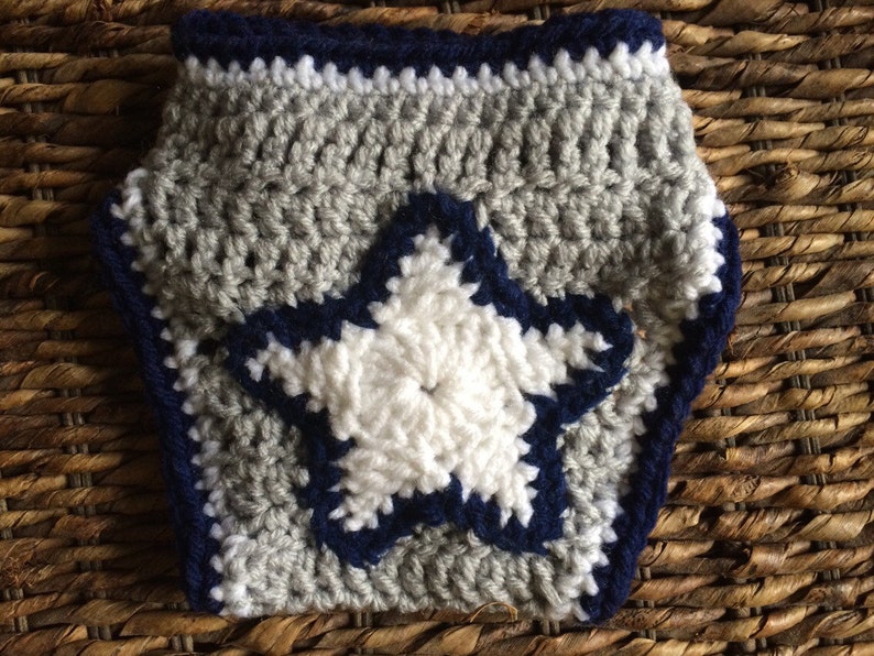 Dallas Cowboys Football Crochet Baby Helmet Hat Gift Set image 4