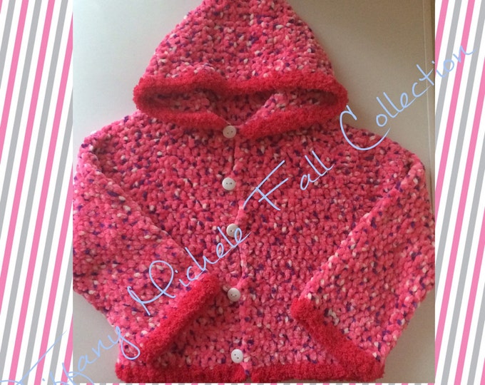 Pink Soft Fleece Like Hoodie Jacket Kids Fall Fashion Size 4/5
