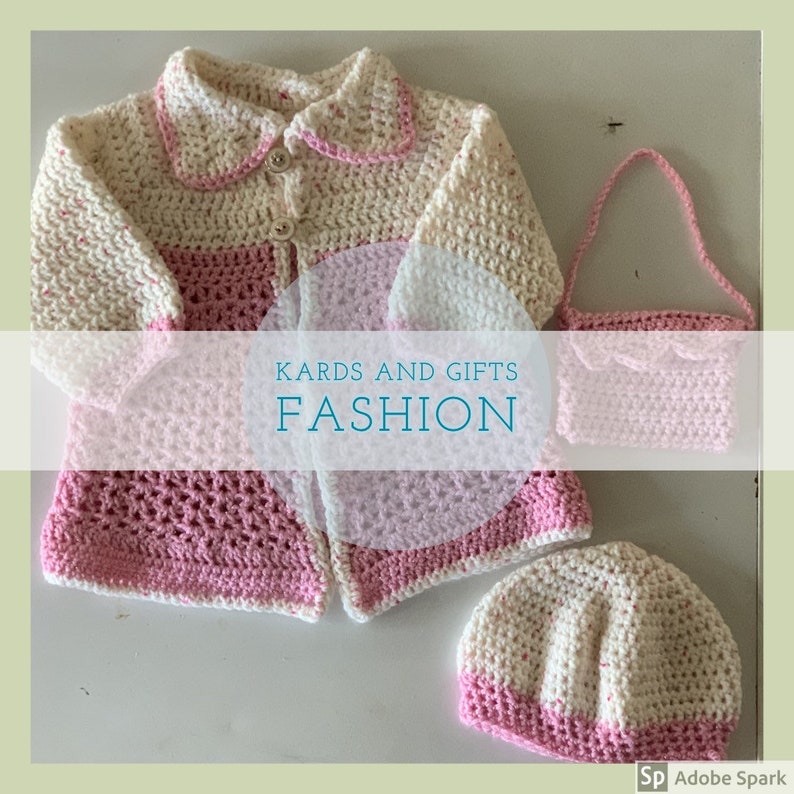 Pink Girls Dress Coat Set Beret Coat /& Purse Size 12 months Handmade Crochet