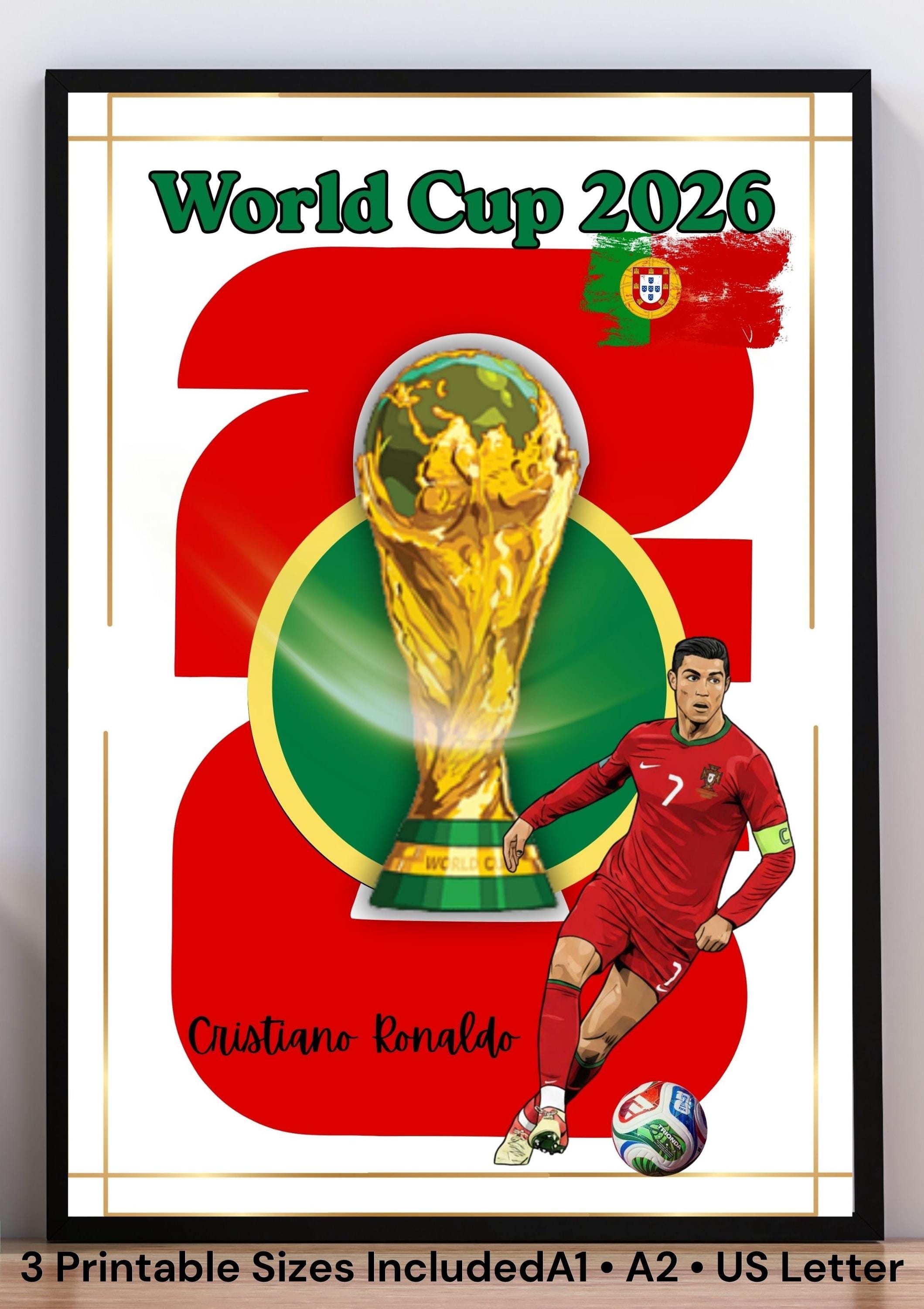 Cristiano Ronaldo World Cup 2026 Printable Poster | Football Wall