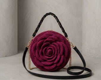 Crochet Rose Backpack Pattern | Floral Kids Bag (PDF Download)
