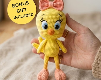 Amigurumi Bird Crochet Pattern PDF, Keychain Tutorial, Beginner Animal Toy (Digital Download)
