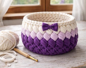 Crochet Bunny Basket Pattern, Easy Easter Decor (PDF Download)
