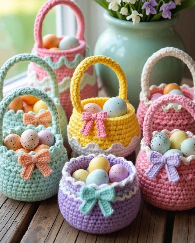 Mini Easter Basket Crochet Pattern | Easy Amigurumi Candy Holder (PDF ...