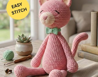 Amigurumi Panther Crochet Pattern, Easy Animal Toy PDF (Digital Download)