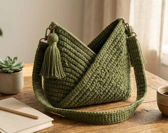 Slouchy Crochet Tote Bag Pattern: Modern Hobo Shoulder Bag (Beginner Friendly)
