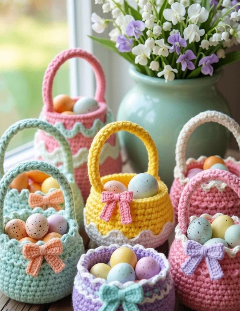 Mini Easter Basket Crochet Pattern | Easy Amigurumi Candy Holder (PDF ...