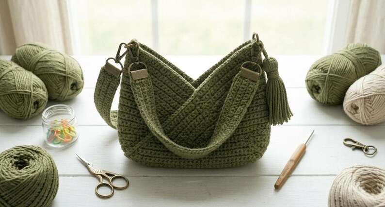 Slouchy Crochet Tote Bag Pattern: Modern Hobo Shoulder Bag (beginner ...