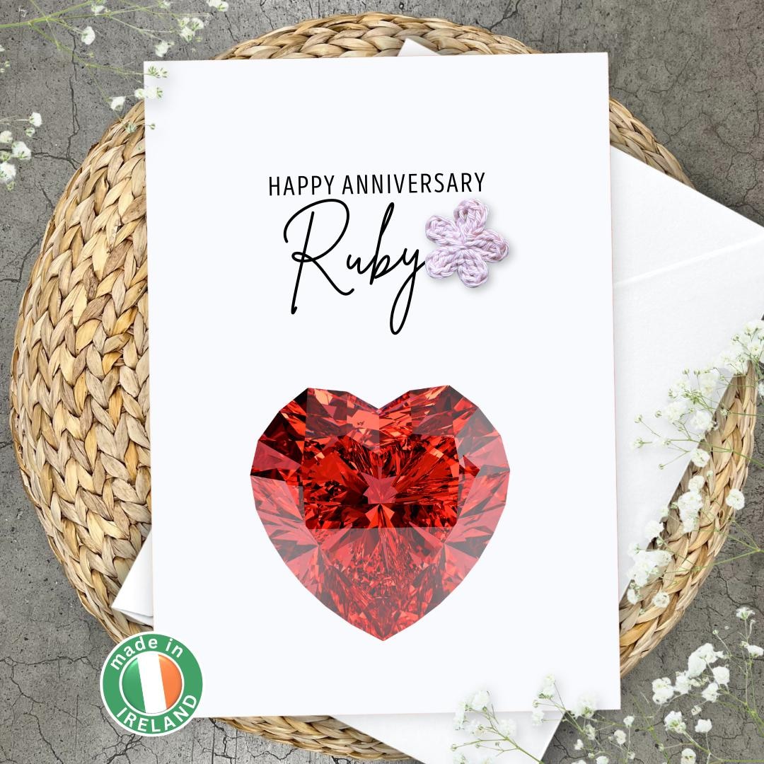 Handmade 40th Anniversary Card – Ruby Wedding Milestone – 40 Year ...