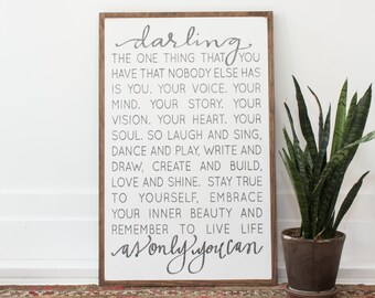2x3 Darling - Aedriel - wood sign
