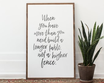 Build A Longer Table Script *The Original* - Wood Sign