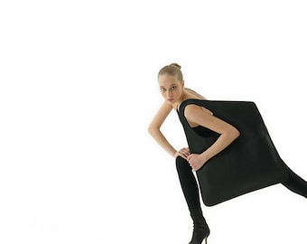 Middernachtzwarte extra grote slouchy vegan leren draagtas minimalistische werktas Troy