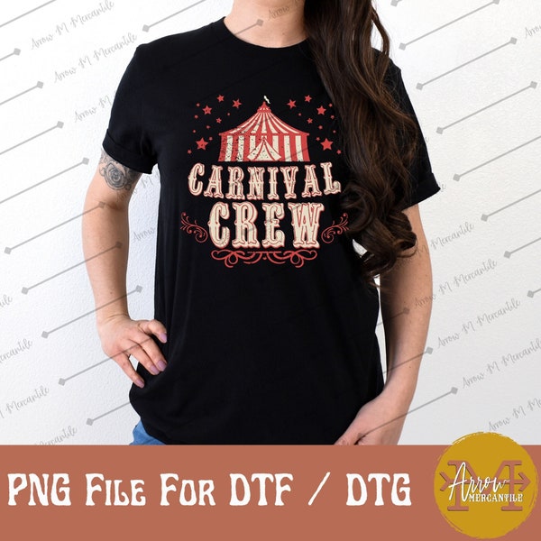 Carnival Crew Circus Tent Digital Download PNG File for Sublimation DTF Printing