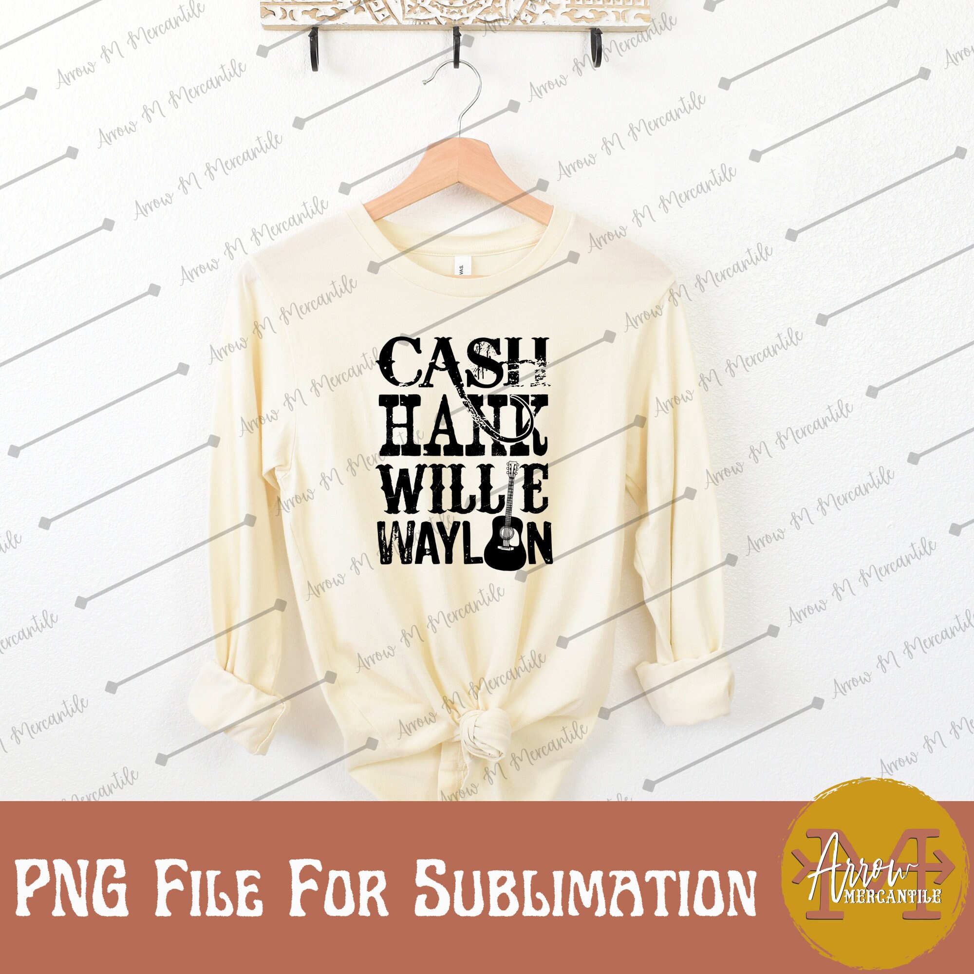 Cash Hank Willie Waylon Sublimation Digital Download PNG Western Design ...