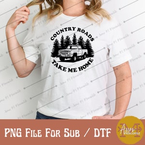 Chevy Square Body Country Roads Take Me Home Western Digital Download PNG DTF File