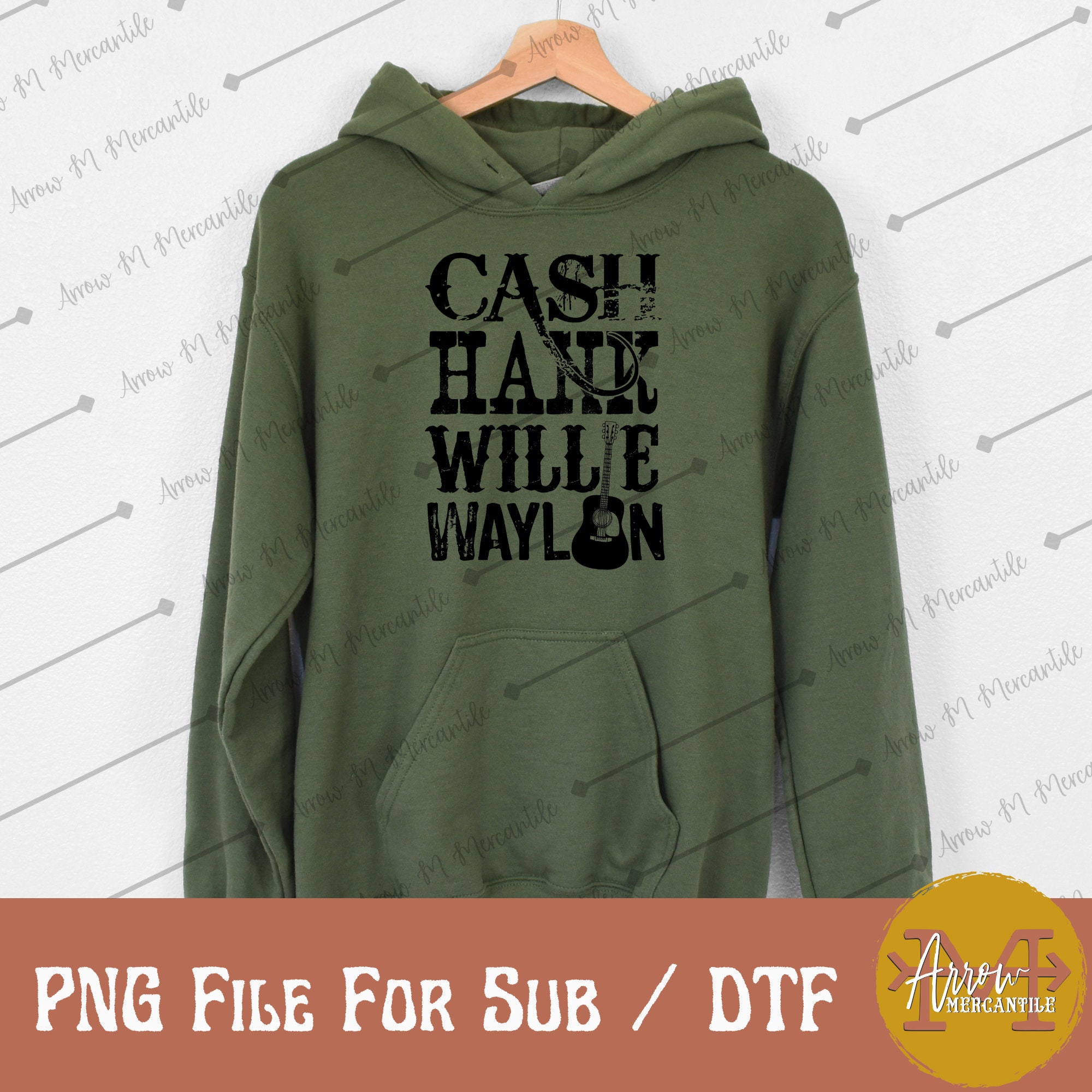 Cash Hank Willie Waylon Sublimation Digital Download PNG Western Design ...