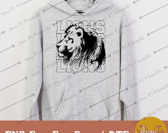 Lions Digital Download Spirit Wear Design Mascot PNG Sublimation DTF File