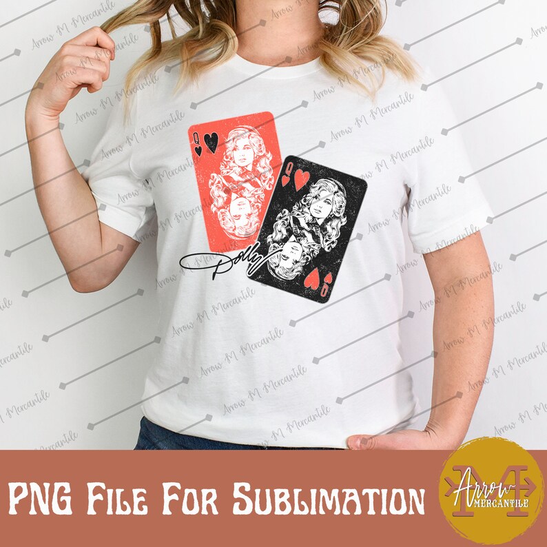 Dolly Queen of Hearts Playing Cards PNG Ready to Print DTF File Digital