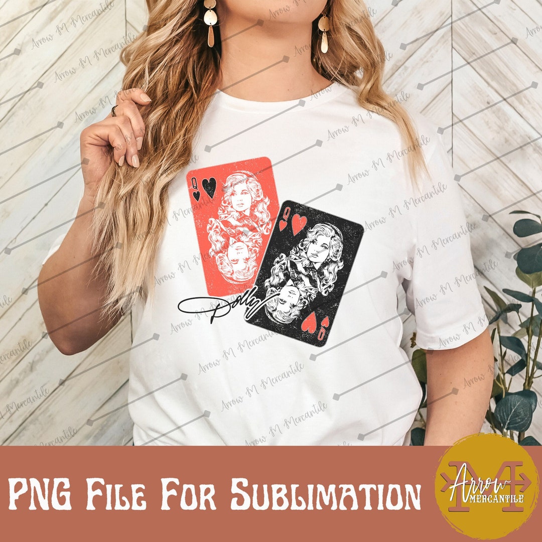 Dolly Queen of Hearts Playing Cards PNG Ready to Print DTF File Digital