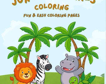 Libro da colorare sugli animali della giungla per bambini: attività a tema giungla per i più piccoli (download in PDF)