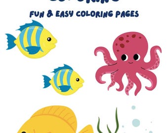 Meerestiere Malbuch für Kinder: Ozean Kleinkind Aktivität (PDF Download)