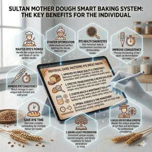 PLANIFICADOR DE PAN DE CENTENO CON MASA MADRE: Diario de horneado de pan artesanal y registro de masa madre, PDF digital imprimible