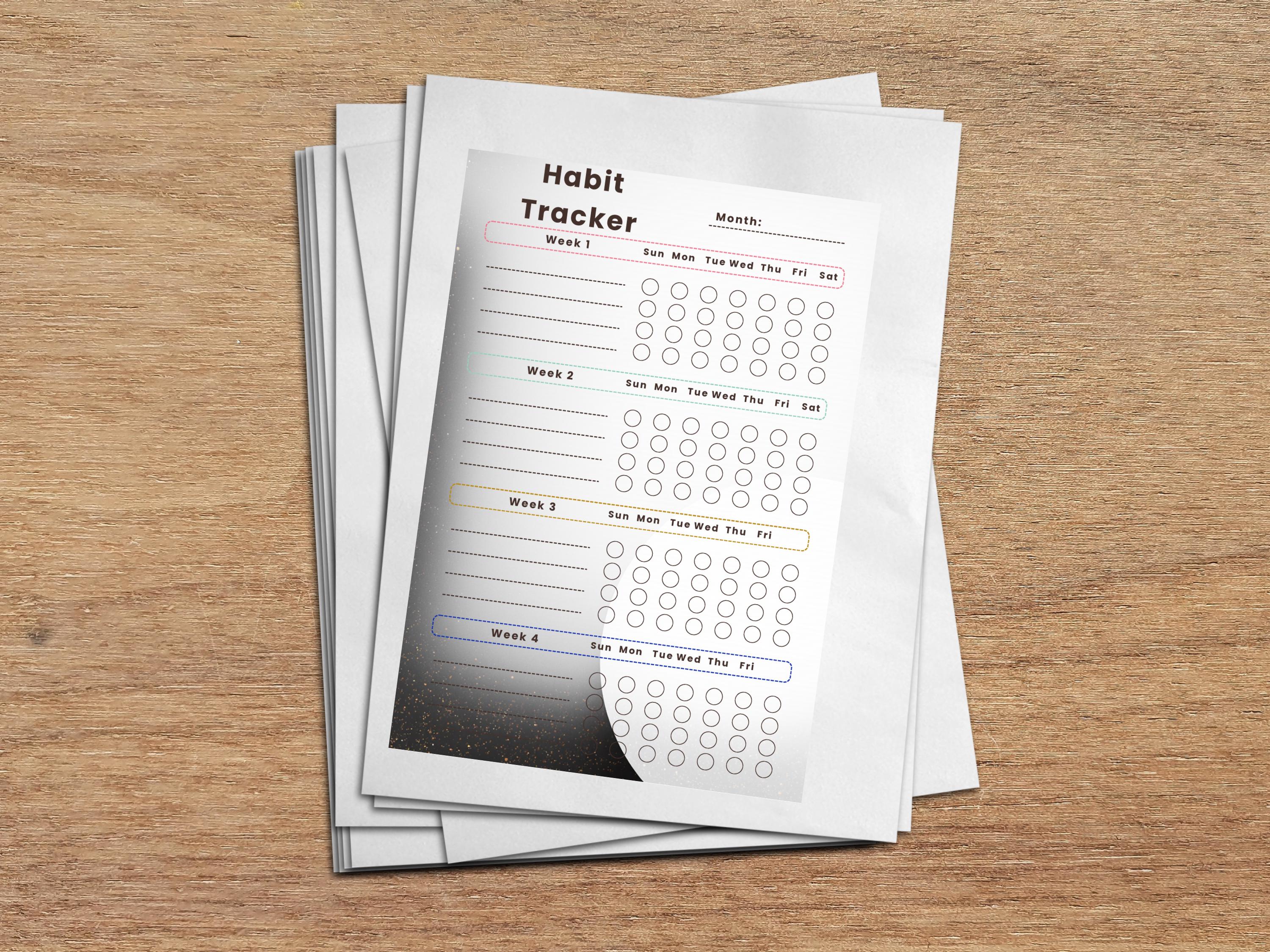 Monthly Habit Tracker Bundle | Circle Goal Setting Planner (digital ...